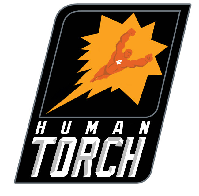 Phoenix Suns Human Torch logo iron on transfers